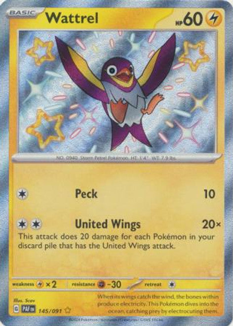 Wattrel (145/091) - Shiny Holo - SV: Paldean Fates